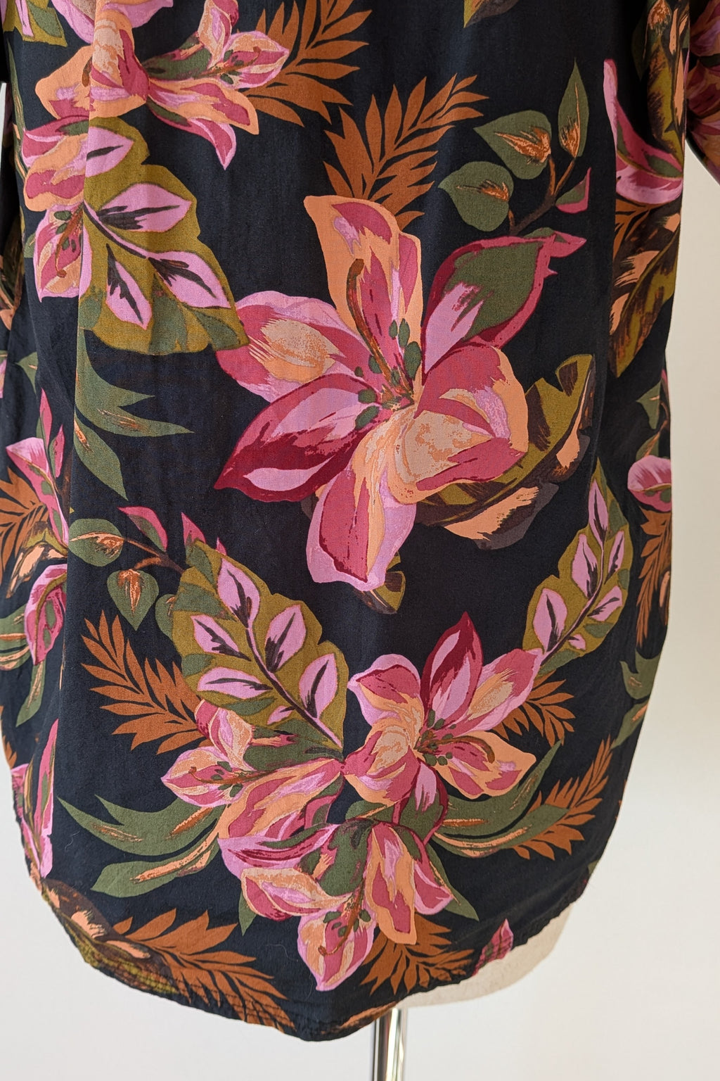 French Connection Tropical Puff Sleeve Shirt Size 6