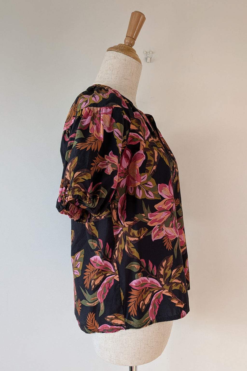 French Connection Tropical Puff Sleeve Shirt Size 6
