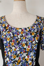 Review Ditsy Floral Print Contrast Panel Sheath Dress Size 14