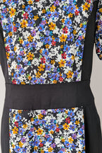 Review Ditsy Floral Print Contrast Panel Sheath Dress Size 14