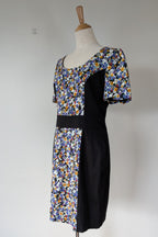Review Ditsy Floral Print Contrast Panel Sheath Dress Size 14