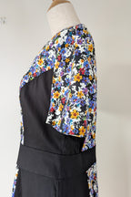Review Ditsy Floral Print Contrast Panel Sheath Dress Size 14