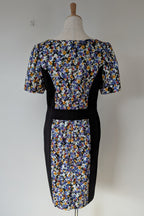 Review Ditsy Floral Print Contrast Panel Sheath Dress Size 14
