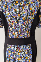 Review Ditsy Floral Print Contrast Panel Sheath Dress Size 14