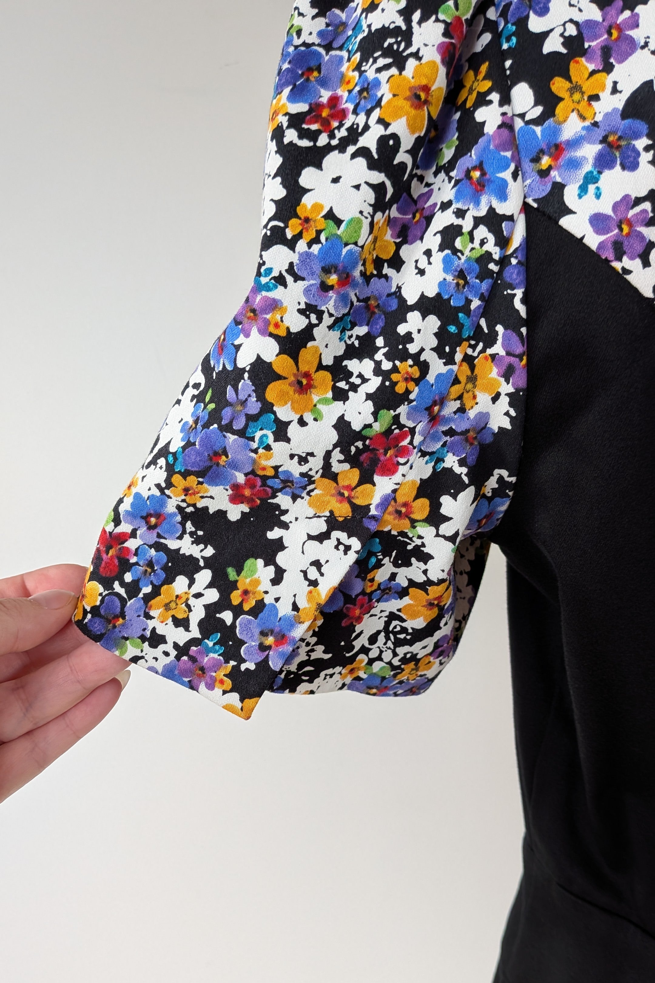 Review Ditsy Floral Print Contrast Panel Sheath Dress Size 14