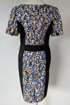 Review Ditsy Floral Print Contrast Panel Sheath Dress Size 14