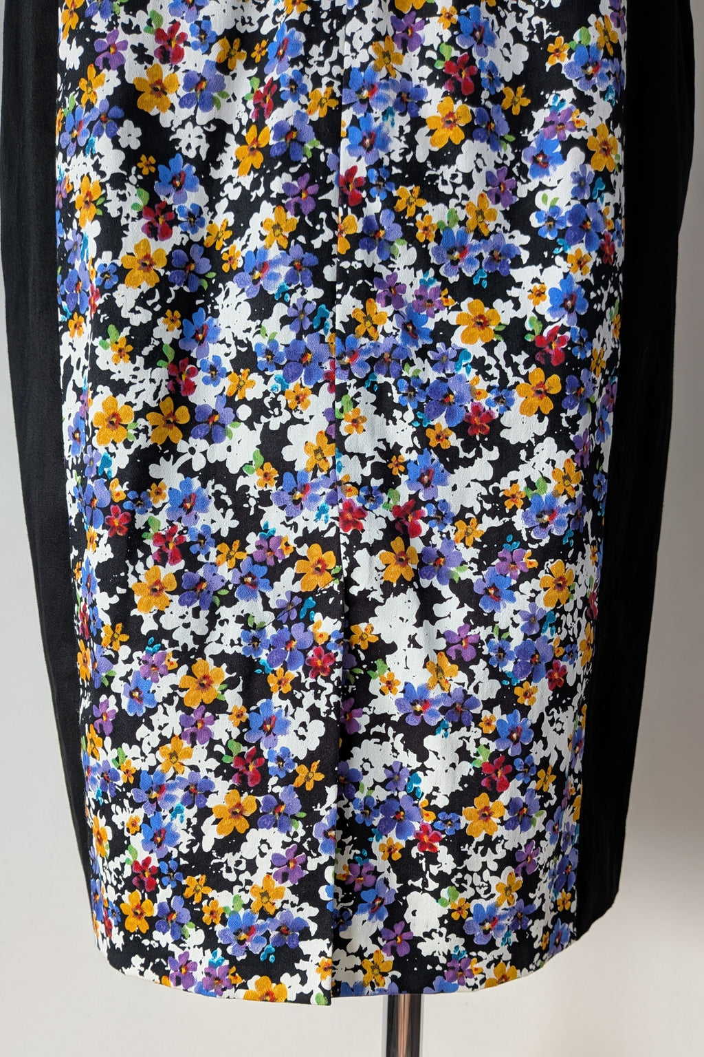 Review Ditsy Floral Print Contrast Panel Sheath Dress Size 14