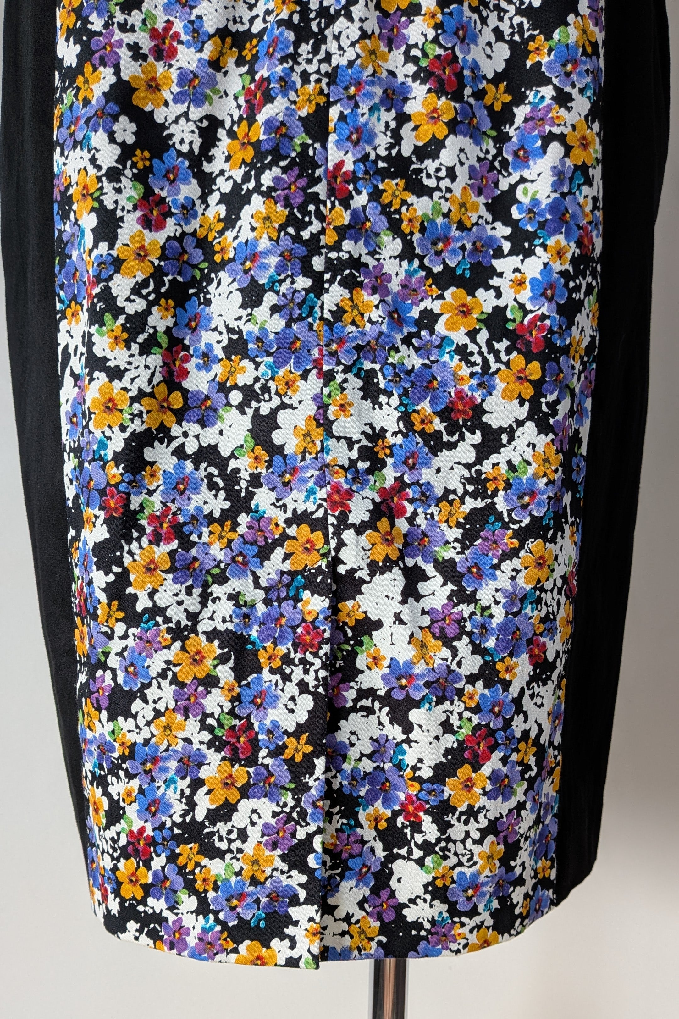 Review Ditsy Floral Print Contrast Panel Sheath Dress Size 14