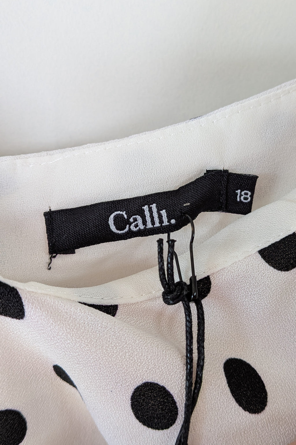 Calli Evie Mini Dress in White Polka Dot Size 18 BNWT RRP $109