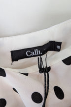 Calli Evie Mini Dress in White Polka Dot Size 18 BNWT RRP $109