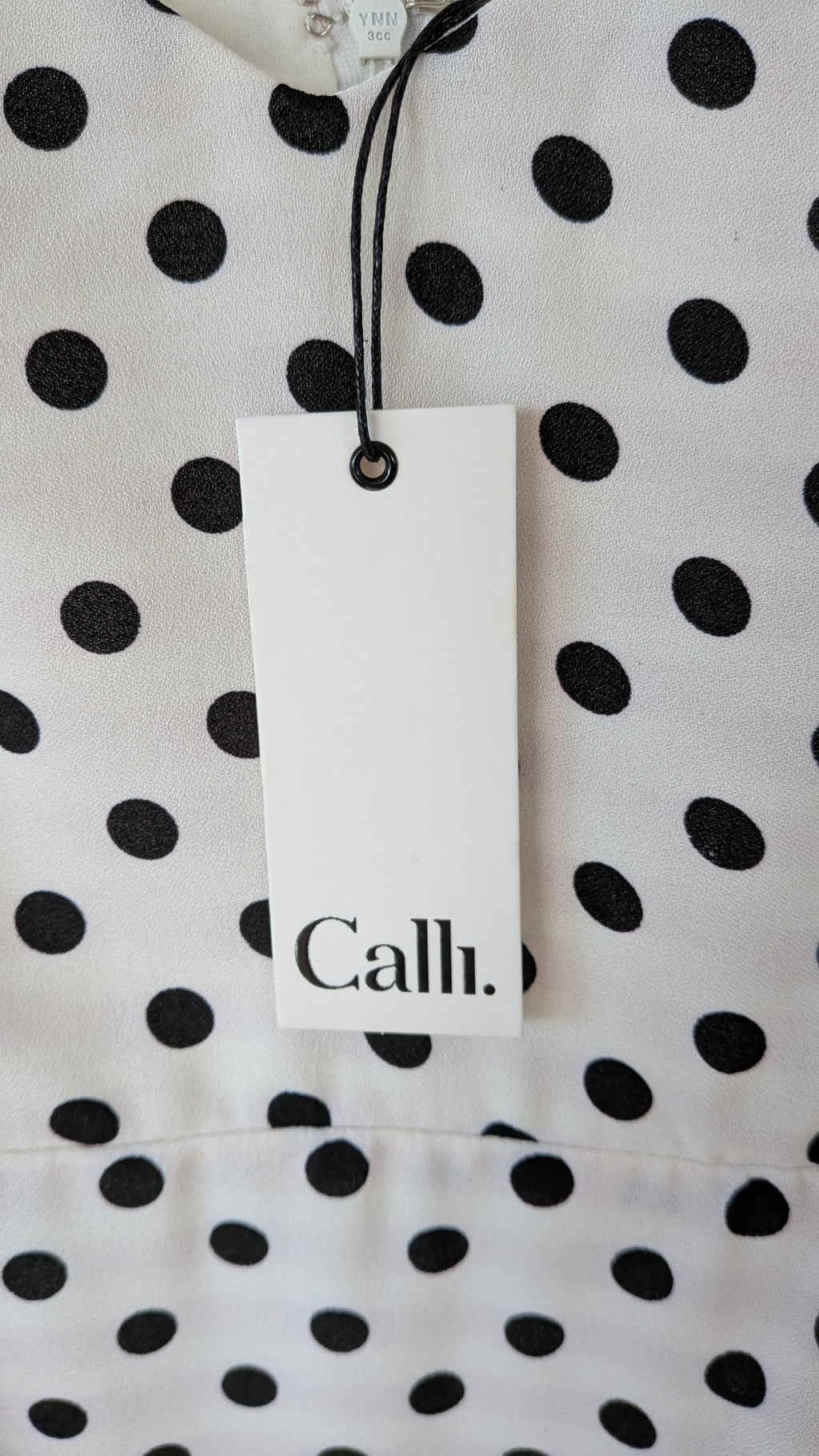 Calli Evie Mini Dress in White Polka Dot Size 18 BNWT RRP $109