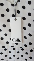 Calli Evie Mini Dress in White Polka Dot Size 18 BNWT RRP $109