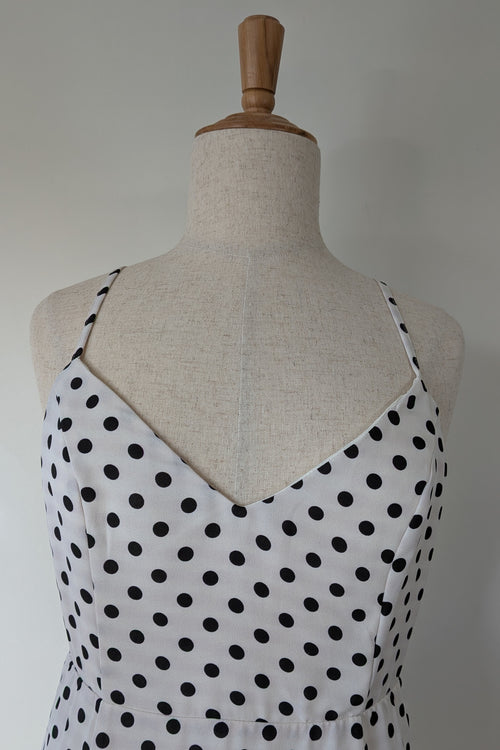 Calli Evie Mini Dress in White Polka Dot Size 18 BNWT RRP $109