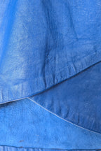 Vintage 80s In-Action Leather Australia Electric Blue Leather Mini Skirt Size 6