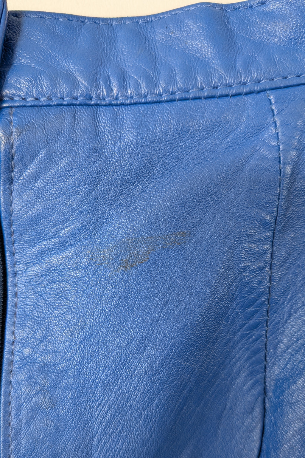 Vintage 80s In-Action Leather Australia Electric Blue Leather Mini Skirt Size 6