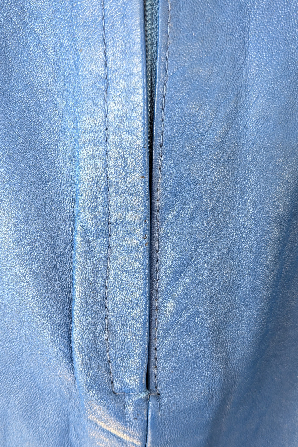Vintage 80s In-Action Leather Australia Electric Blue Leather Mini Skirt Size 6