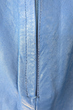 Vintage 80s In-Action Leather Australia Electric Blue Leather Mini Skirt Size 6