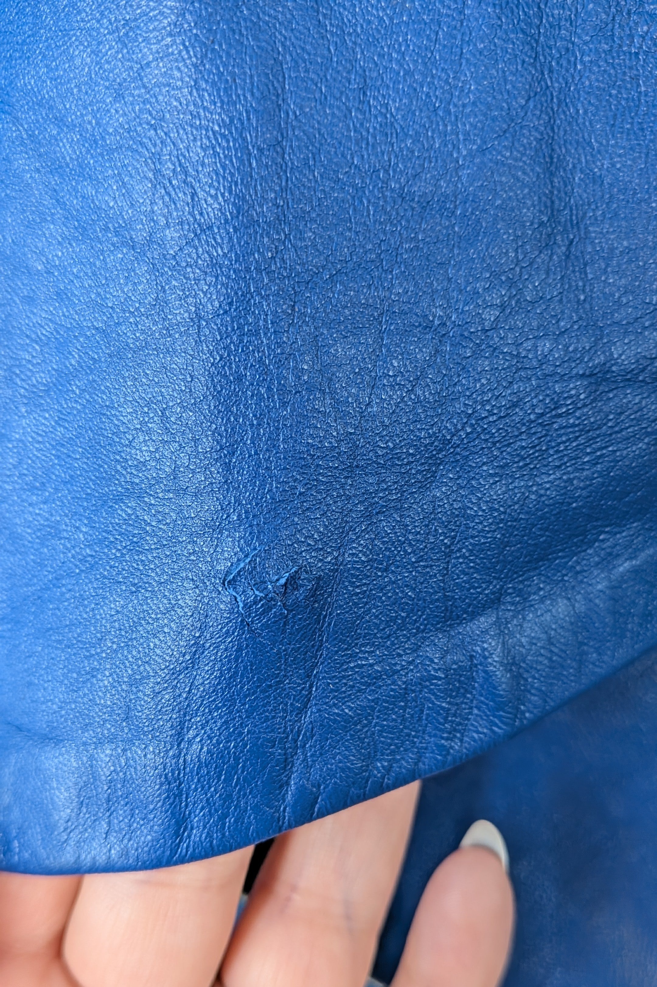 Vintage 80s In-Action Leather Australia Electric Blue Leather Mini Skirt Size 6