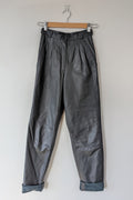 Vintage 80s Solmar Melbourne Grey Leather Pants Size XS