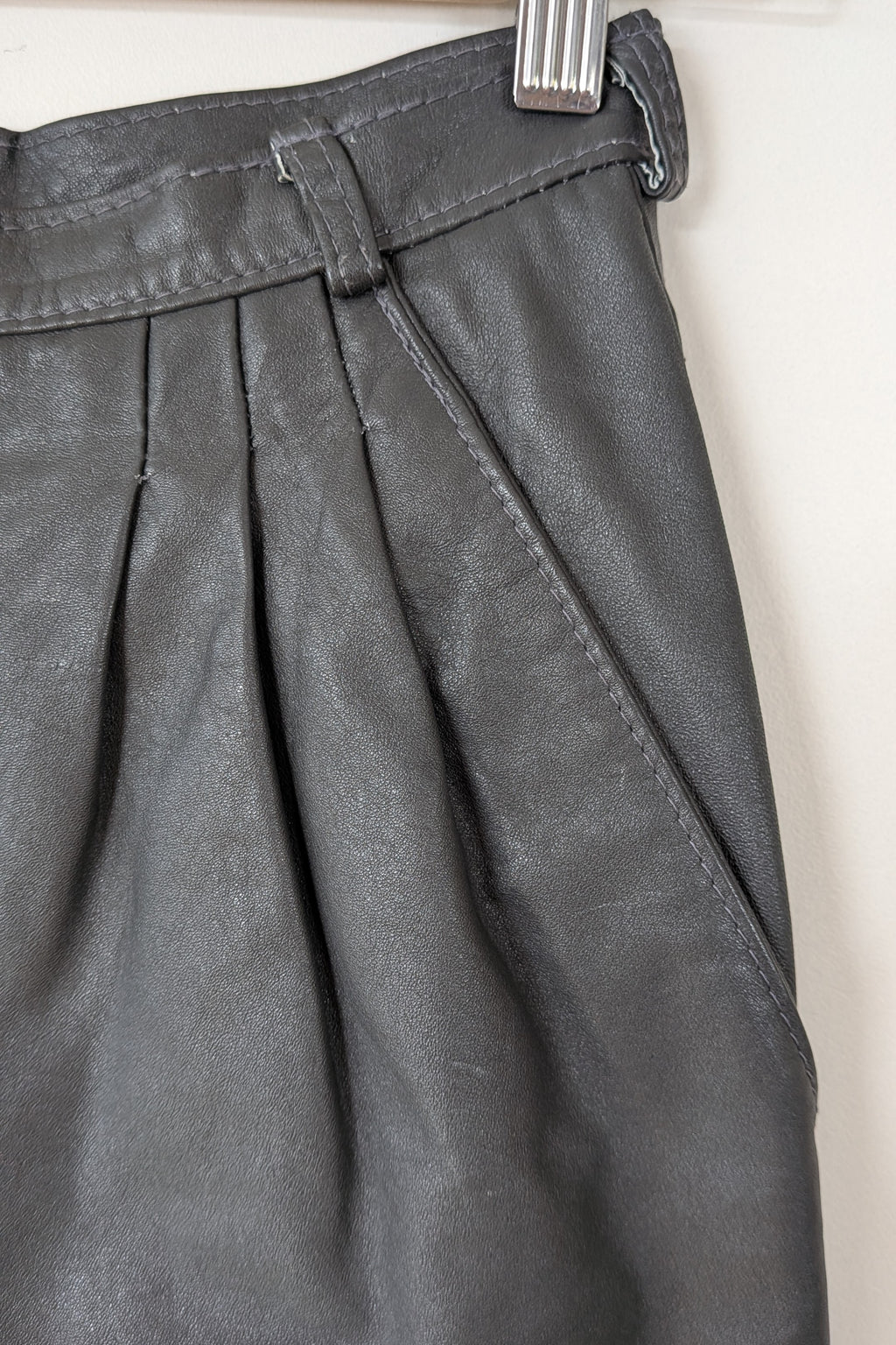 Vintage 80s Solmar Melbourne Grey Leather Pants Size XS