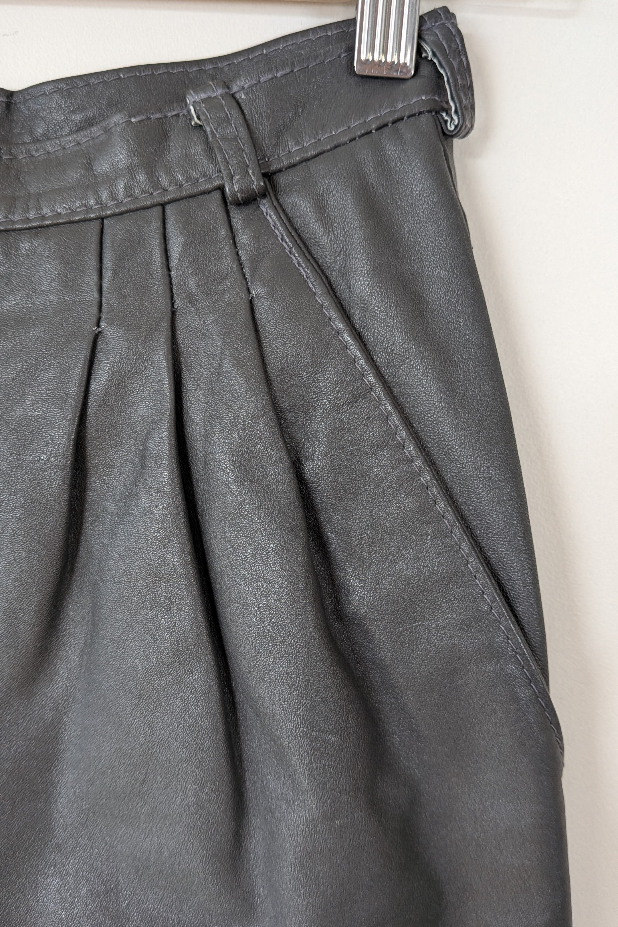 Vintage 80s Solmar Melbourne Grey Leather Pants Size XS