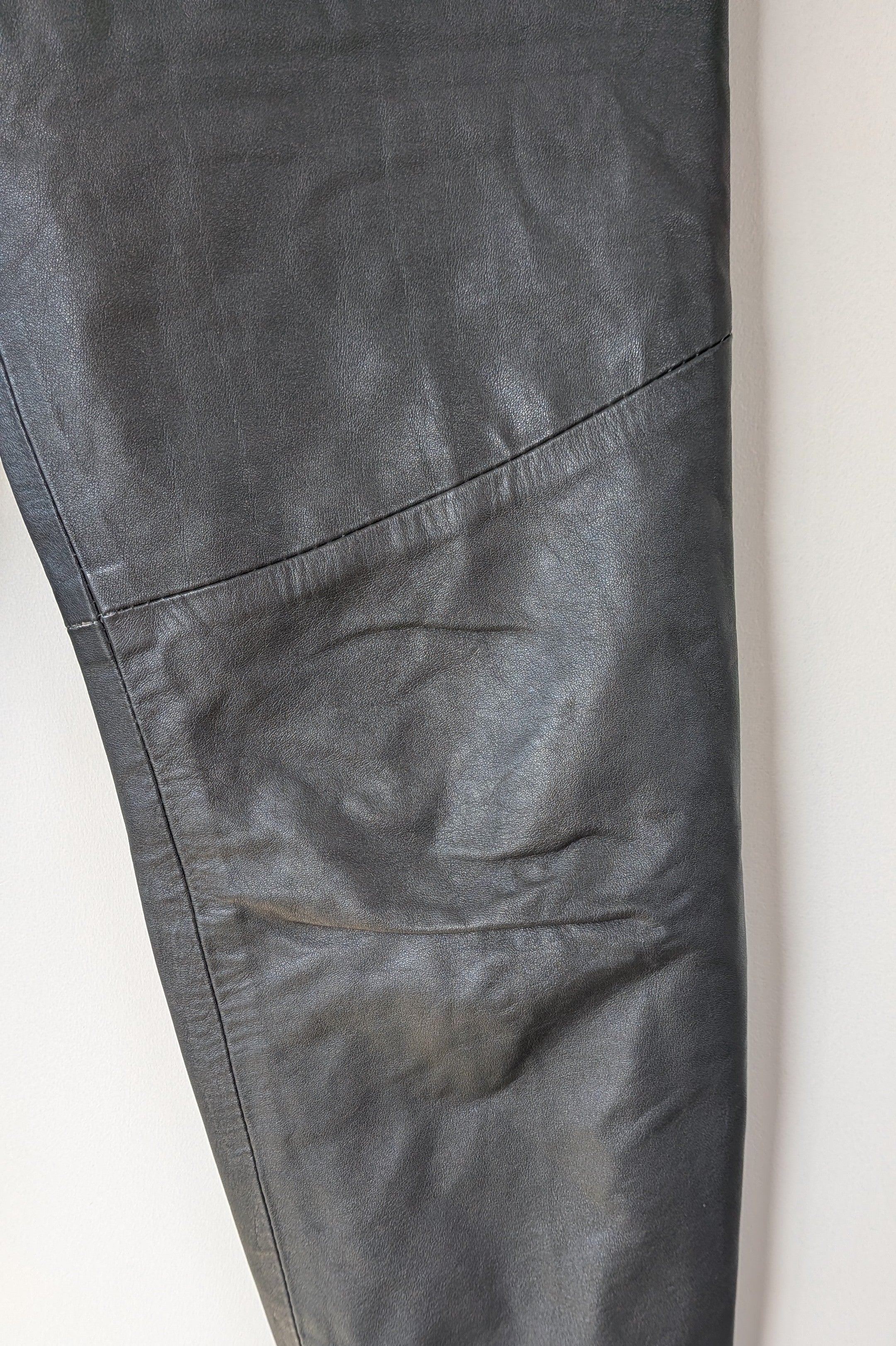 Vintage 80s Solmar Melbourne Grey Leather Pants Size XS
