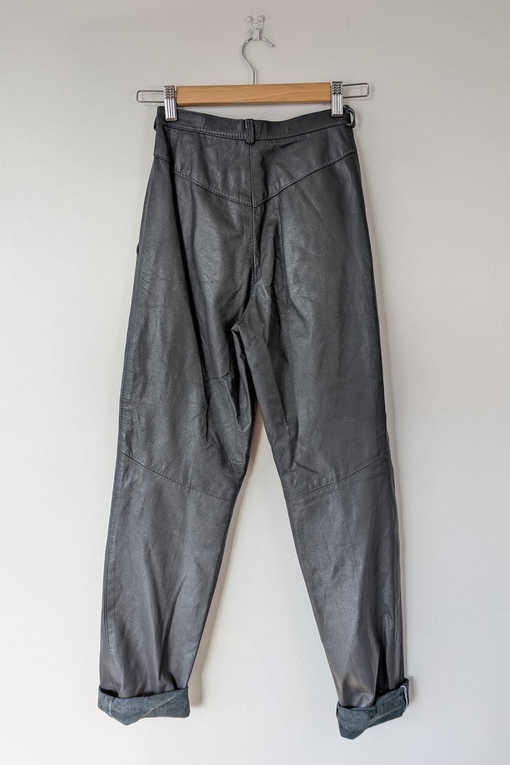 Vintage 80s Solmar Melbourne Grey Leather Pants Size XS