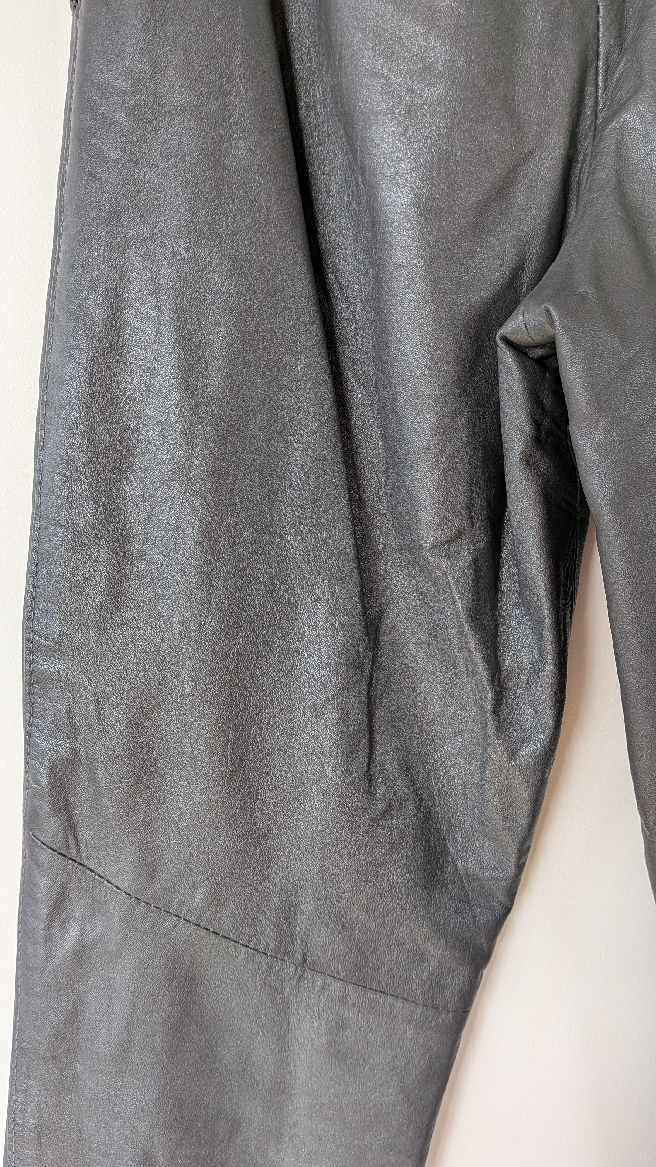 Vintage 80s Solmar Melbourne Grey Leather Pants Size XS