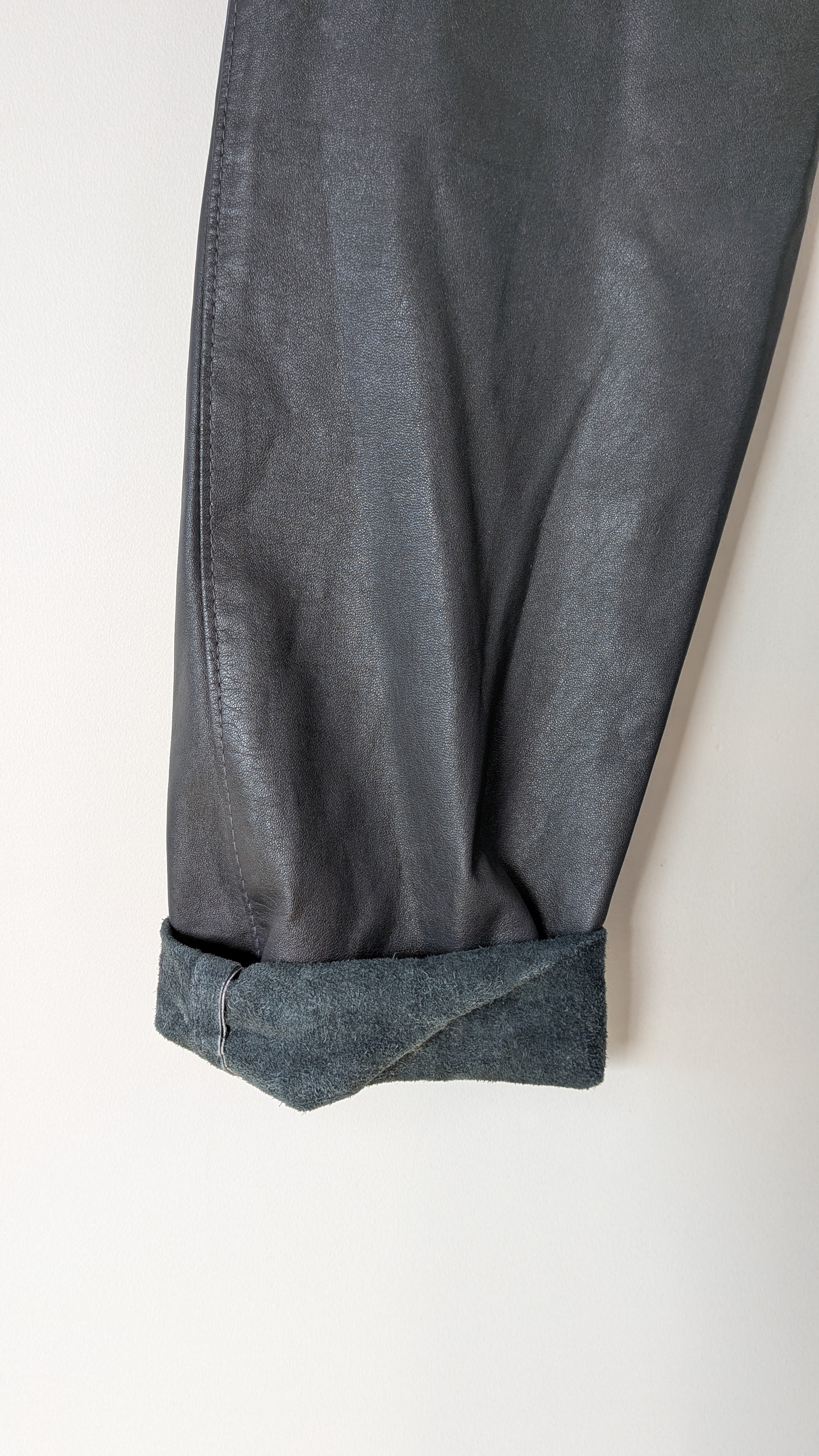 Vintage 80s Solmar Melbourne Grey Leather Pants Size XS