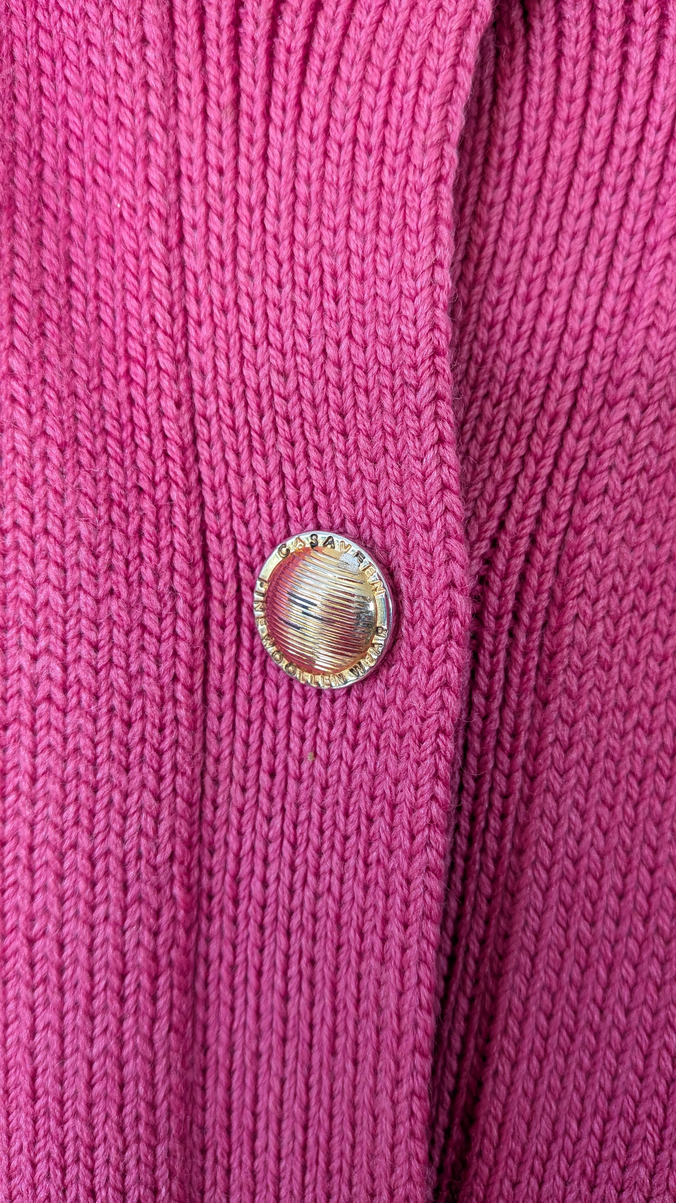 Vintage 80s Casaveen Pink Wool Cardigan Size S (Made in Tasmania)