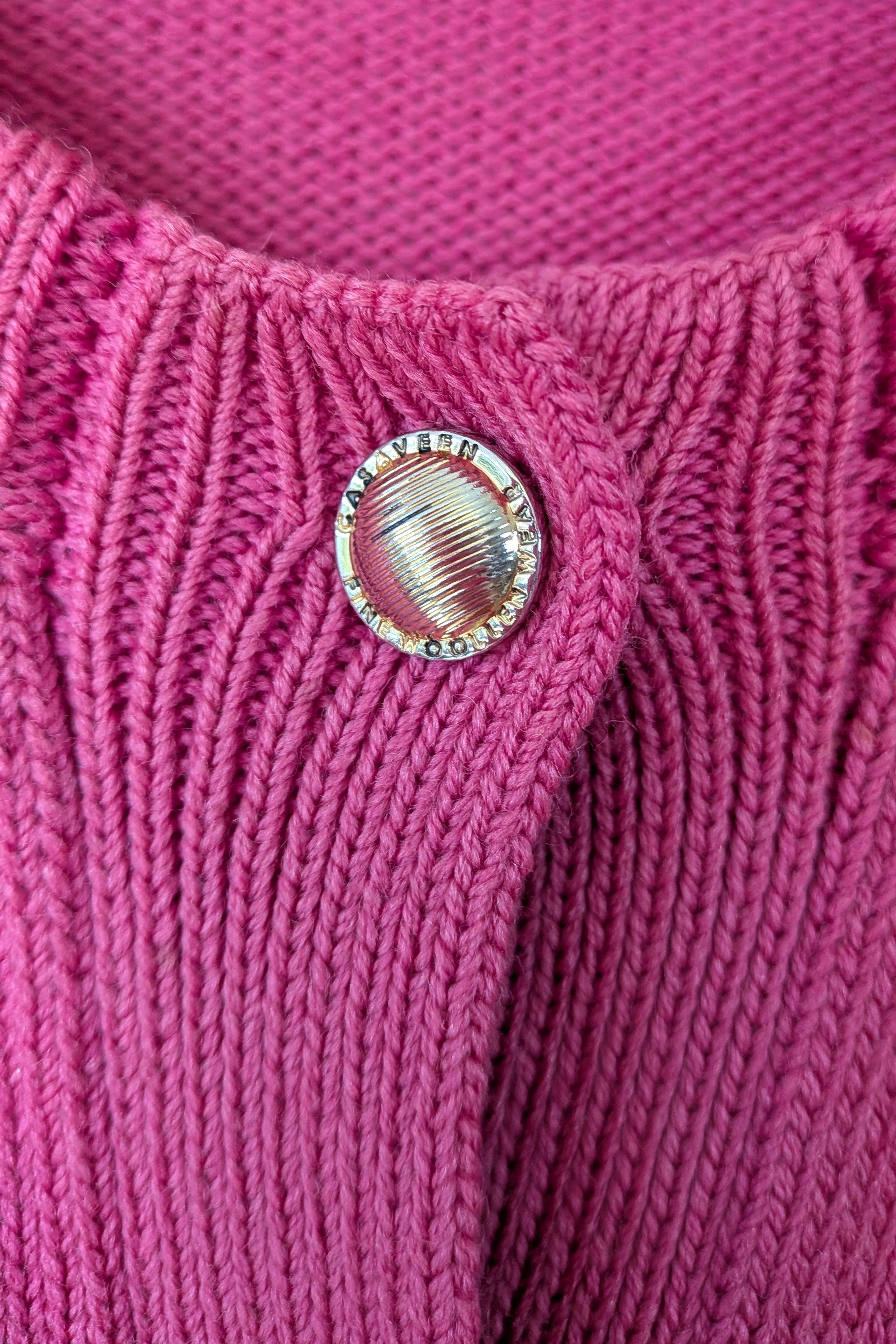 Vintage 80s Casaveen Pink Wool Cardigan Size S (Made in Tasmania)