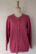 Vintage 80s Casaveen Pink Wool Cardigan Size S (Made in Tasmania)