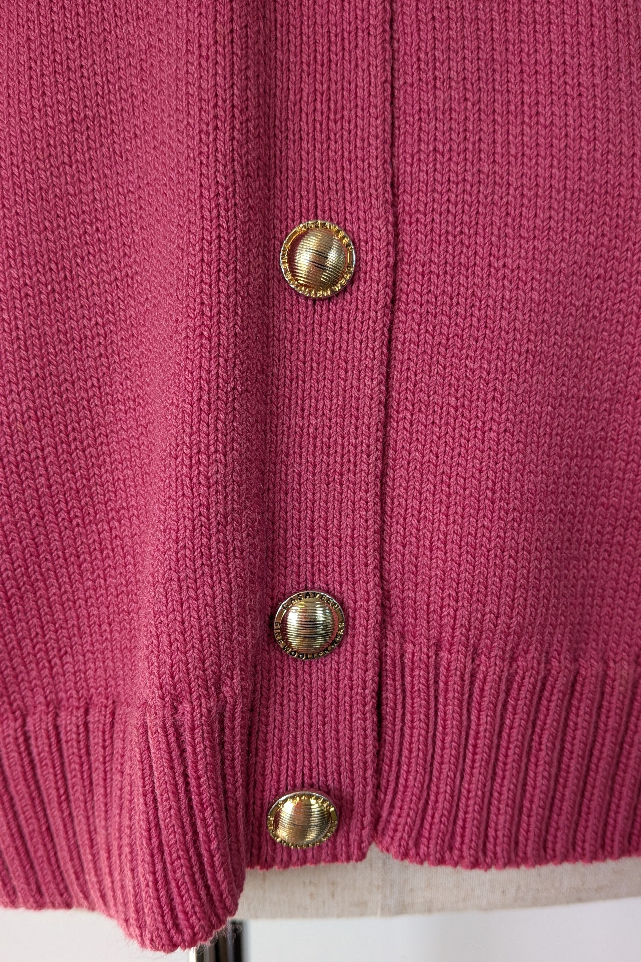 Vintage 80s Casaveen Pink Wool Cardigan Size S (Made in Tasmania)