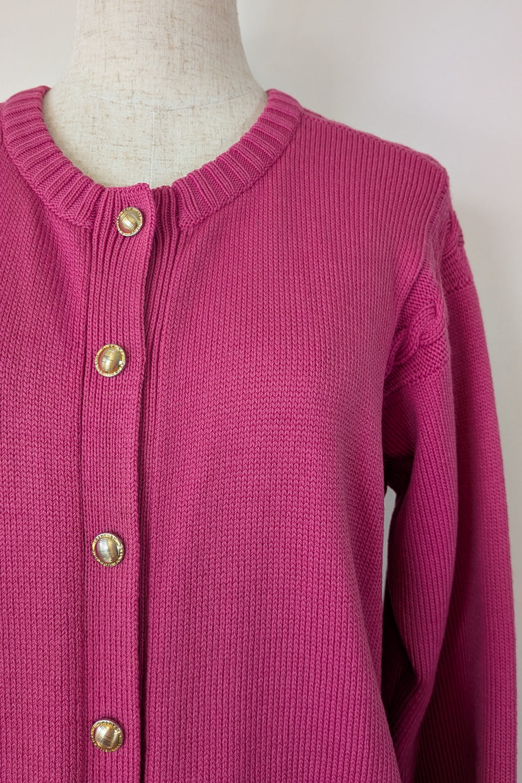 Vintage 80s Casaveen Pink Wool Cardigan Size S (Made in Tasmania)