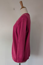 Vintage 80s Casaveen Pink Wool Cardigan Size S (Made in Tasmania)