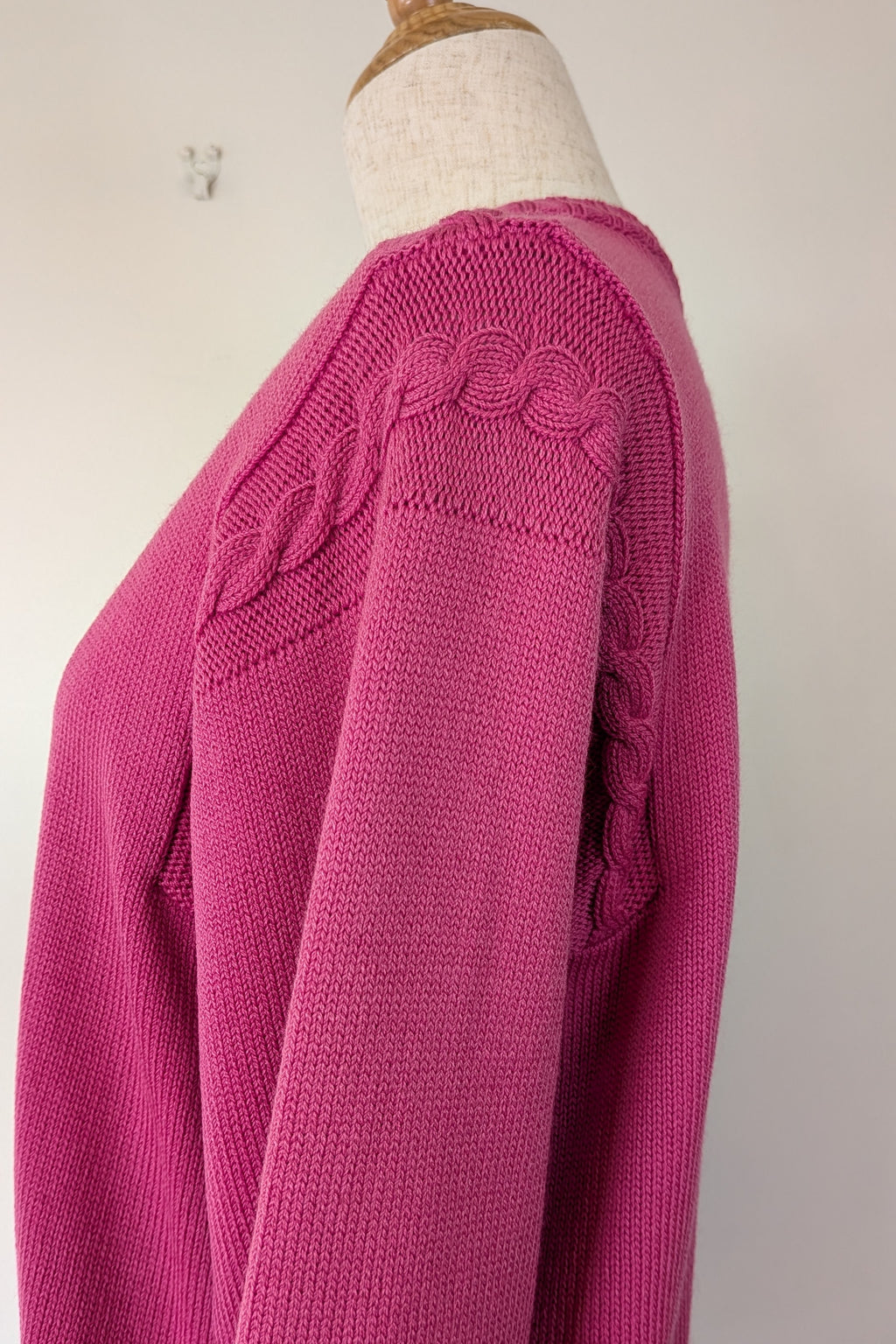 Vintage 80s Casaveen Pink Wool Cardigan Size S (Made in Tasmania)