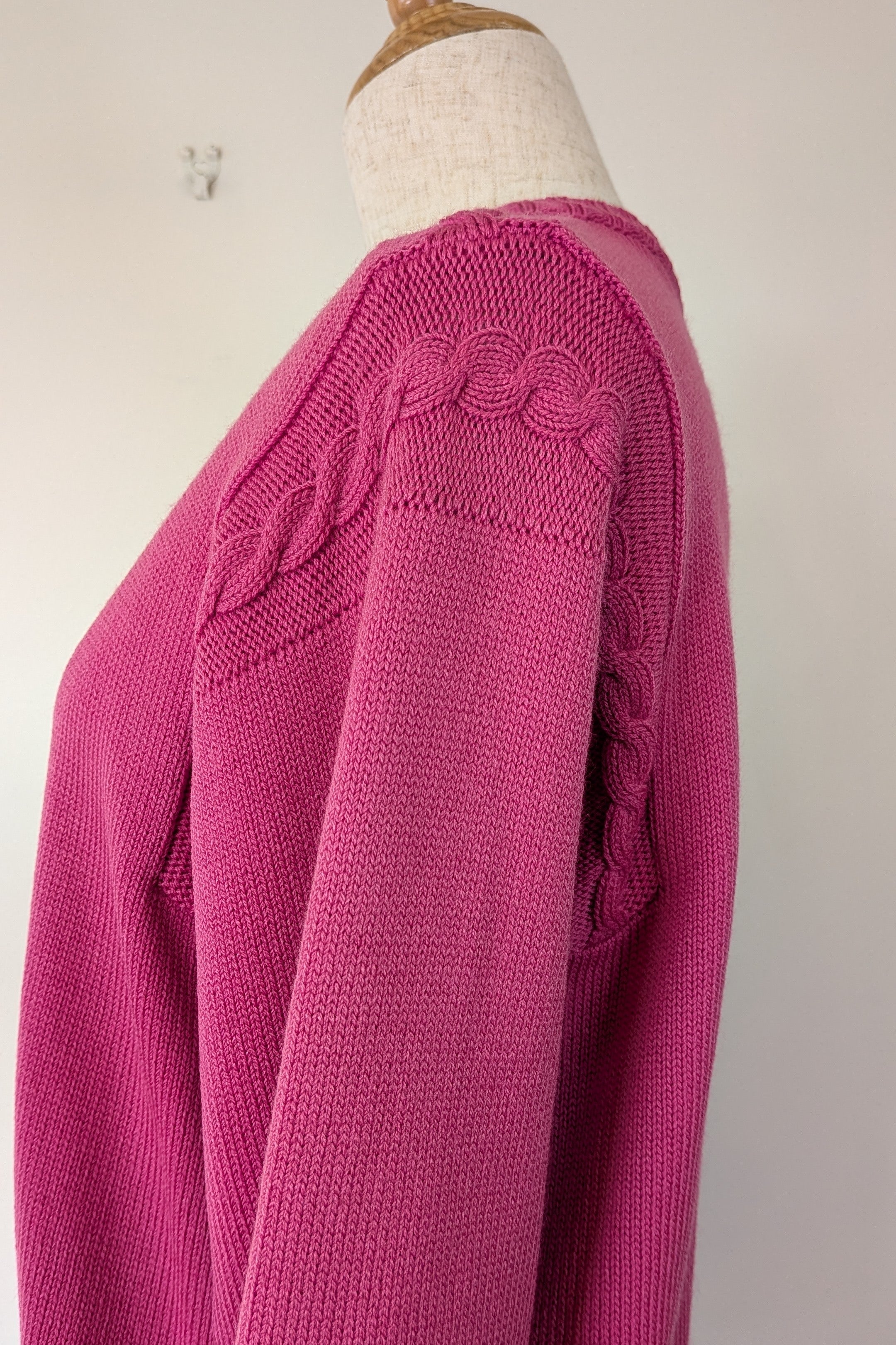 Vintage 80s Casaveen Pink Wool Cardigan Size S (Made in Tasmania)
