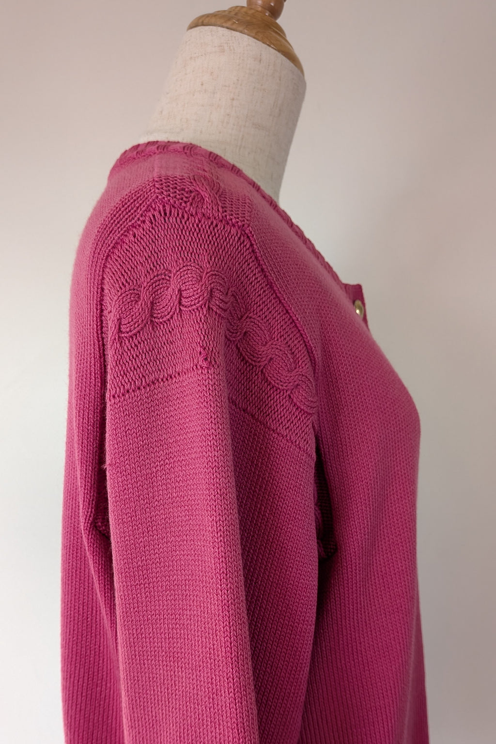 Vintage 80s Casaveen Pink Wool Cardigan Size S (Made in Tasmania)