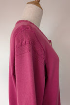 Vintage 80s Casaveen Pink Wool Cardigan Size S (Made in Tasmania)