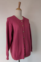 Vintage 80s Casaveen Pink Wool Cardigan Size S (Made in Tasmania)
