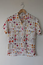 Cools Club 70's Pressed Floral Linen Shirt Size 6 BNWT RRP $99.95