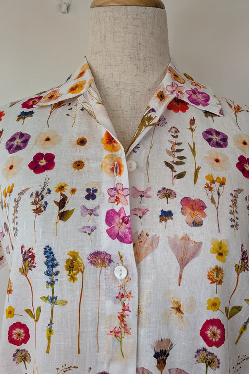 Cools Club 70's Pressed Floral Linen Shirt Size 6 BNWT RRP $99.95