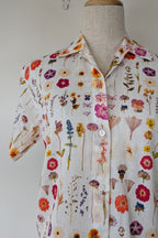 Cools Club 70's Pressed Floral Linen Shirt Size 6 BNWT RRP $99.95