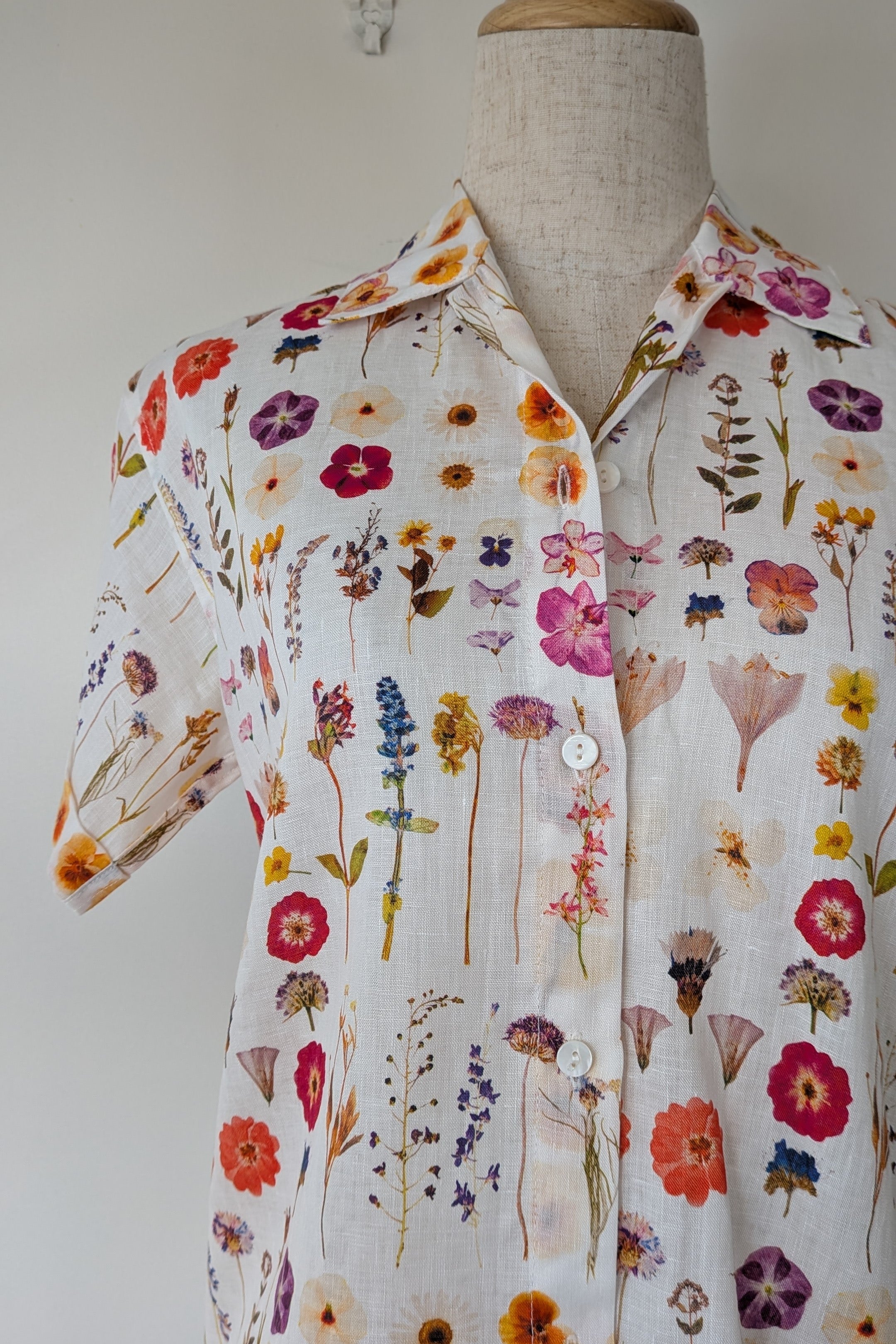 Cools Club 70's Pressed Floral Linen Shirt Size 6 BNWT RRP $99.95