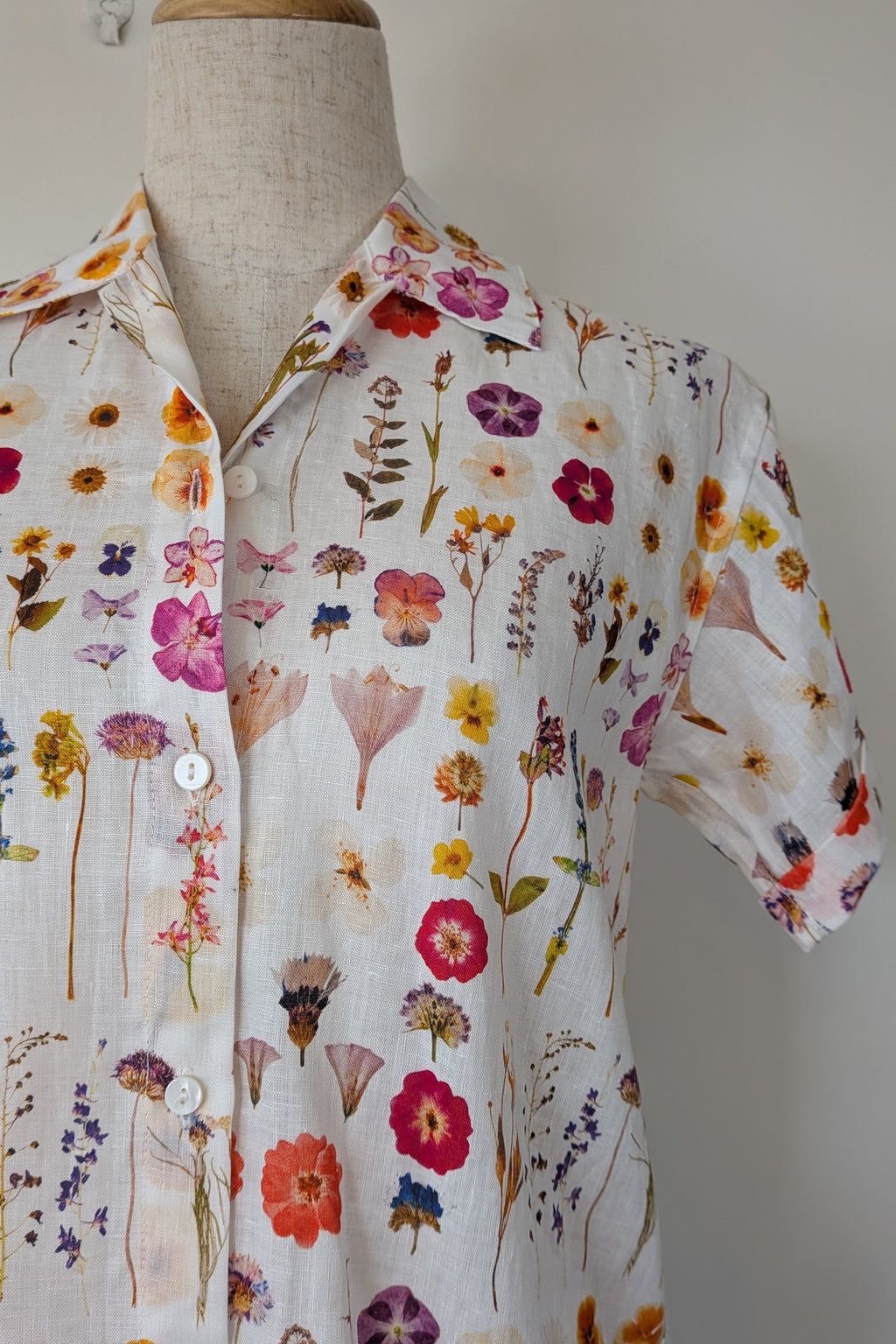Cools Club 70's Pressed Floral Linen Shirt Size 6 BNWT RRP $99.95