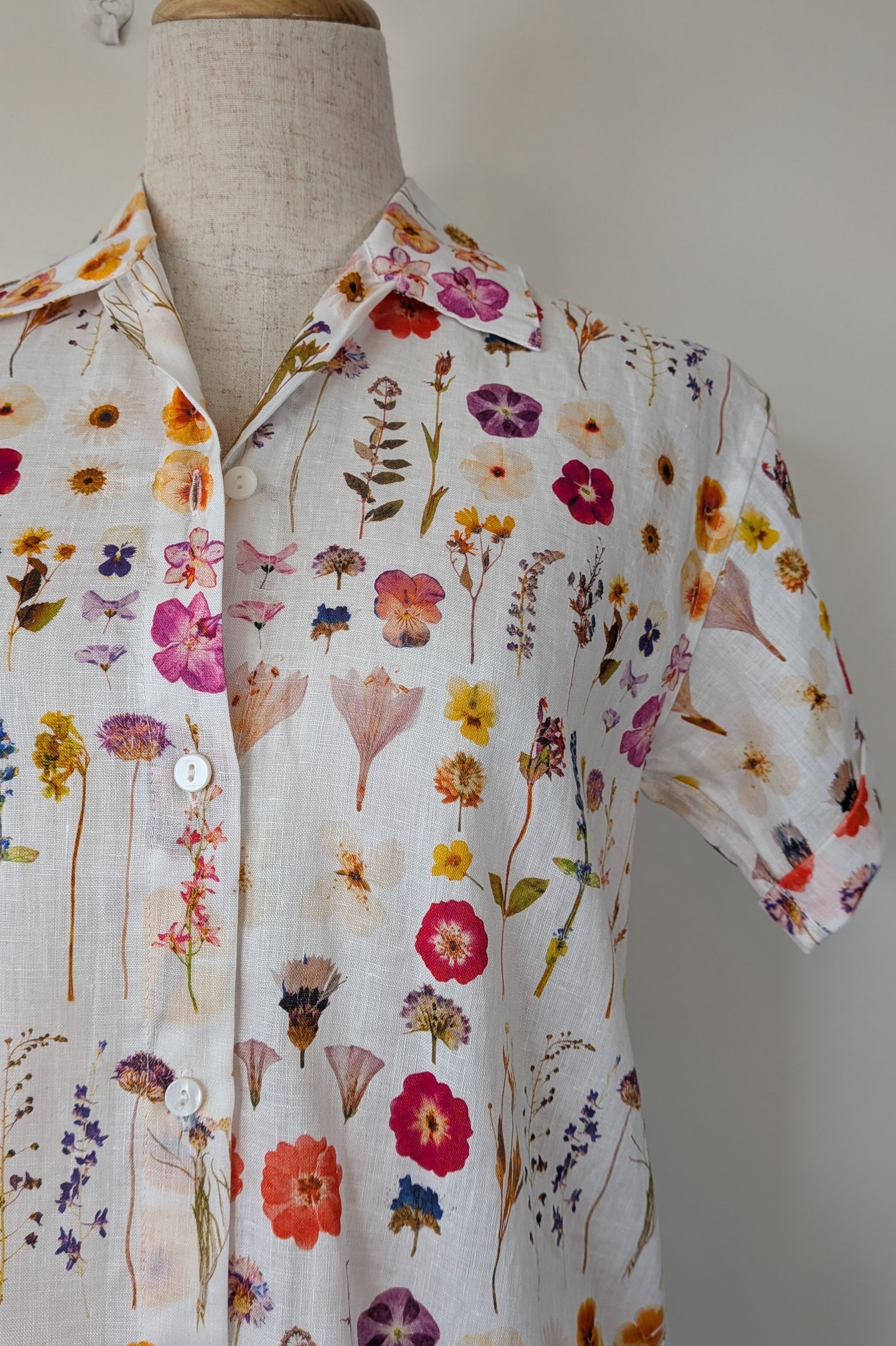 Cools Club 70's Pressed Floral Linen Shirt Size 6 BNWT RRP $99.95