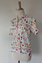 Cools Club 70's Pressed Floral Linen Shirt Size 6 BNWT RRP $99.95