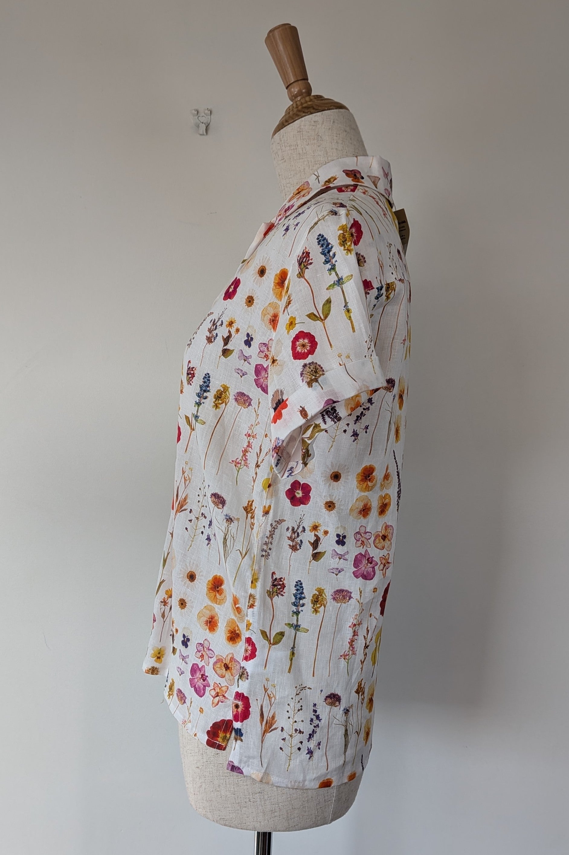 Cools Club 70's Pressed Floral Linen Shirt Size 6 BNWT RRP $99.95