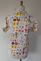 Cools Club 70's Pressed Floral Linen Shirt Size 6 BNWT RRP $99.95