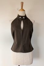 Glassons Mossy Wood Halter Top Size 10 BNWT RRP $39.99